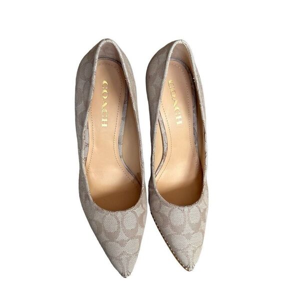 Coach Waverly Jacquard Pump Stone heels - Picture 5 of 8